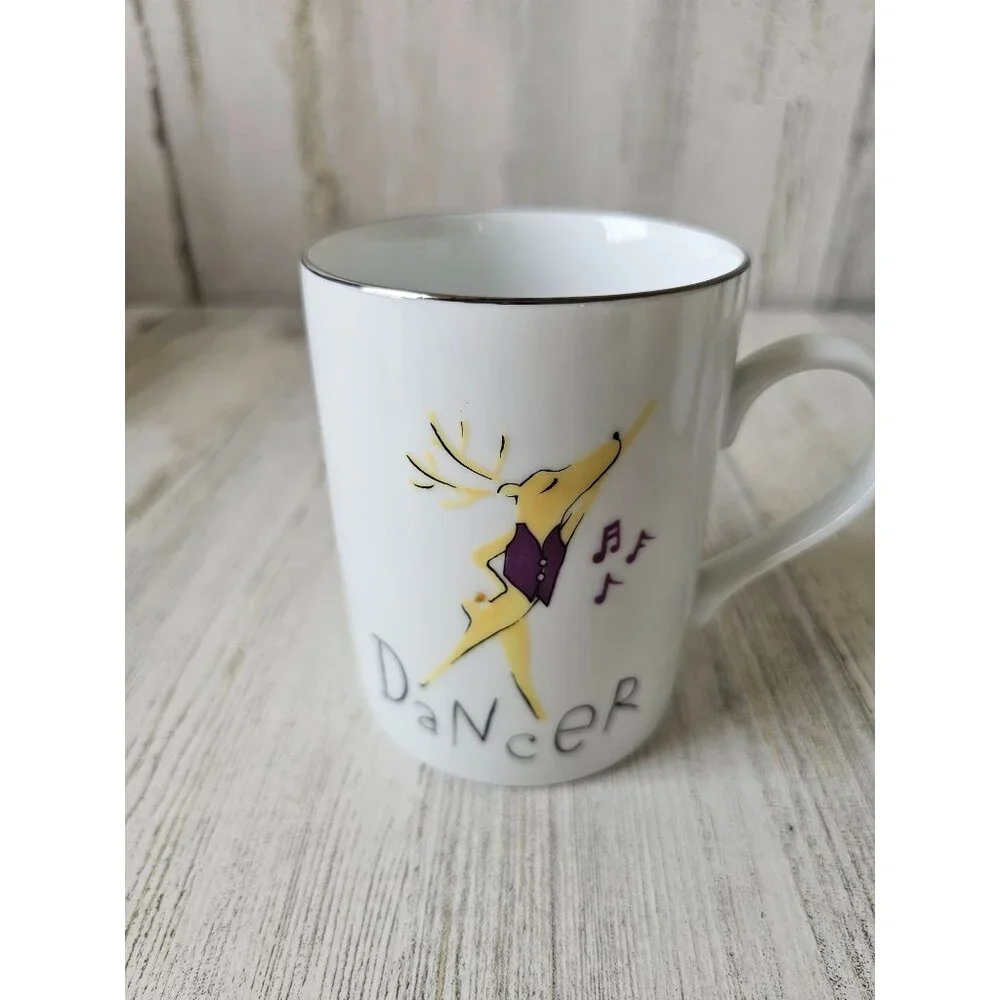 Pottery Barn dancer reindeer mug cup Xmas‎ coffee tea